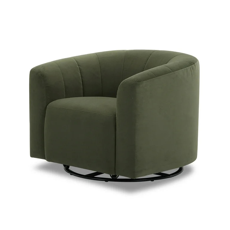 Cole & Rye Curved Swivel Chair, Olive | Walmart (US)