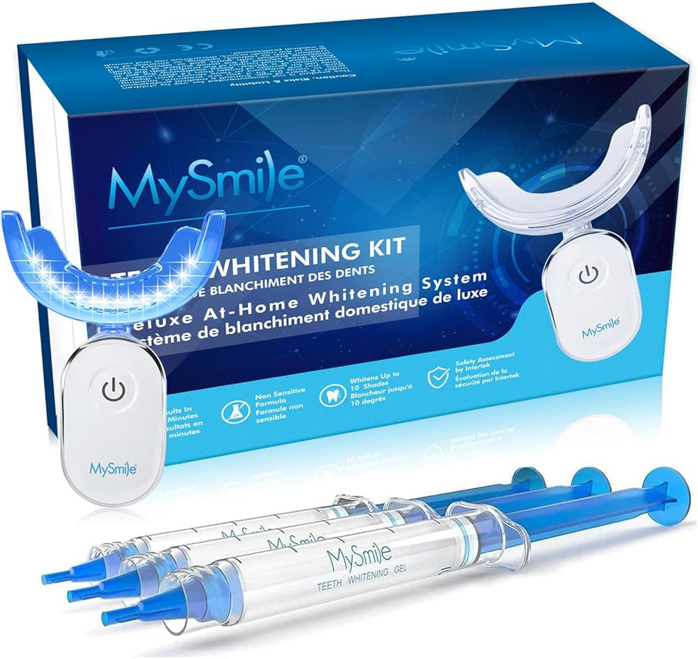 MySmile Teeth Whitening Kit with LED Light, 3 Non-Sensitive Teeth Whitening Gel and Tray, Deluxe ... | Amazon (CA)