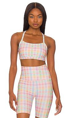 Beyond Yoga T-Back Luxe Bra in Pastel Gingham from Revolve.com | Revolve Clothing (Global)