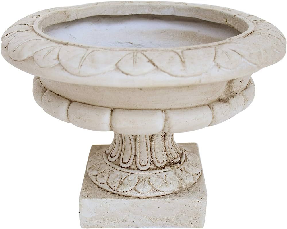 Great Deal Furniture Breenda Chalice Garden Urn Planter, Roman, Botanical, Antique White Lightwei... | Amazon (US)