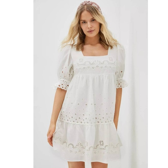Forever That Girl Anthropologie Audrina Ivory Eyelet Dress | Poshmark