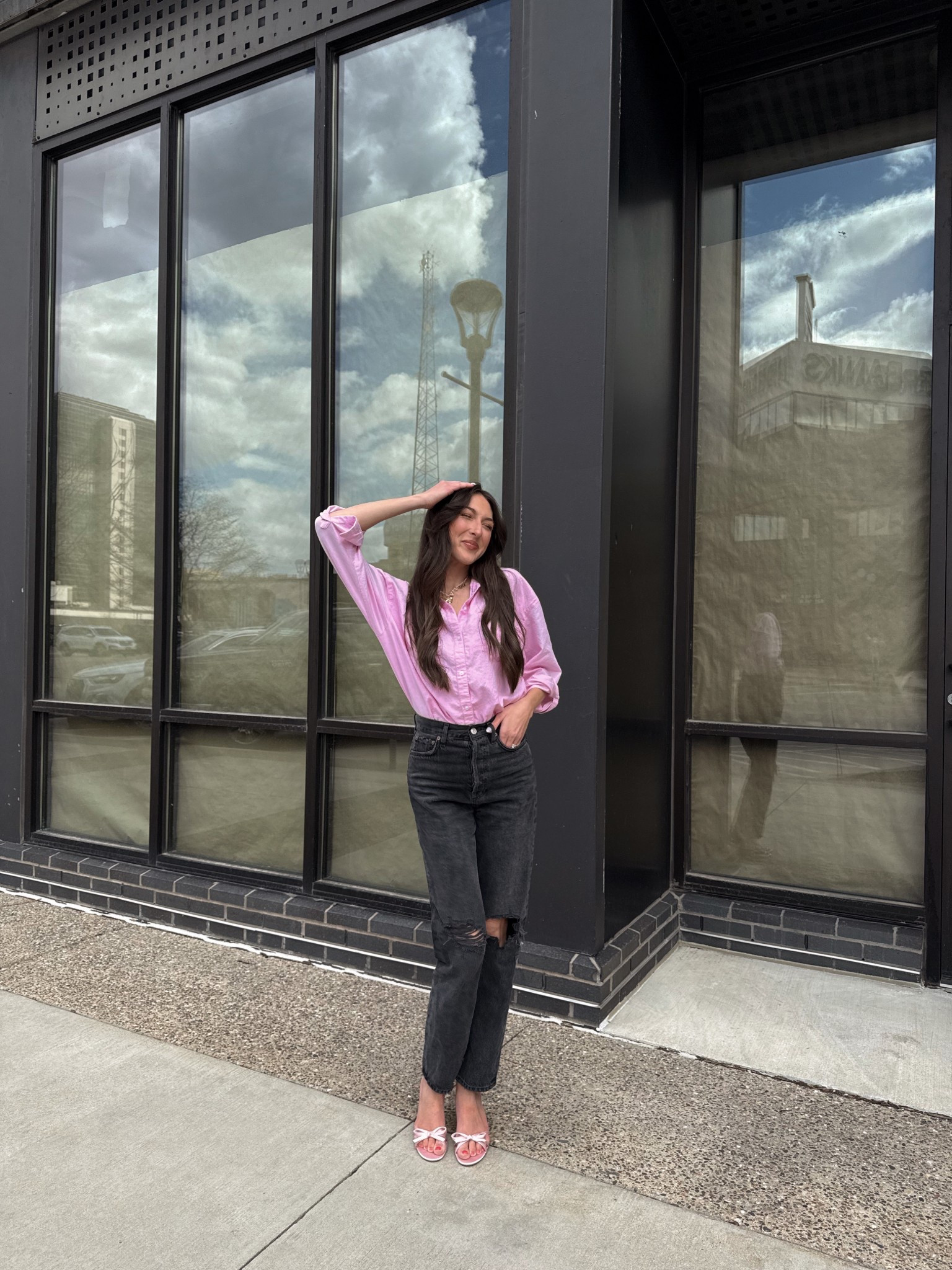 Shoedazzle, kitten heels, pink heels, button down shirt, button up shirt, black jeans, agolde jeans, old navy top

#LTKShoeCrush #LTKOver40 #LTKWorkwear