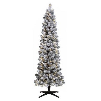 6ft Pre-lit Artificial Christmas Tree Flocked Alberta Spruce Clear Lights - Wondershop™ | Target