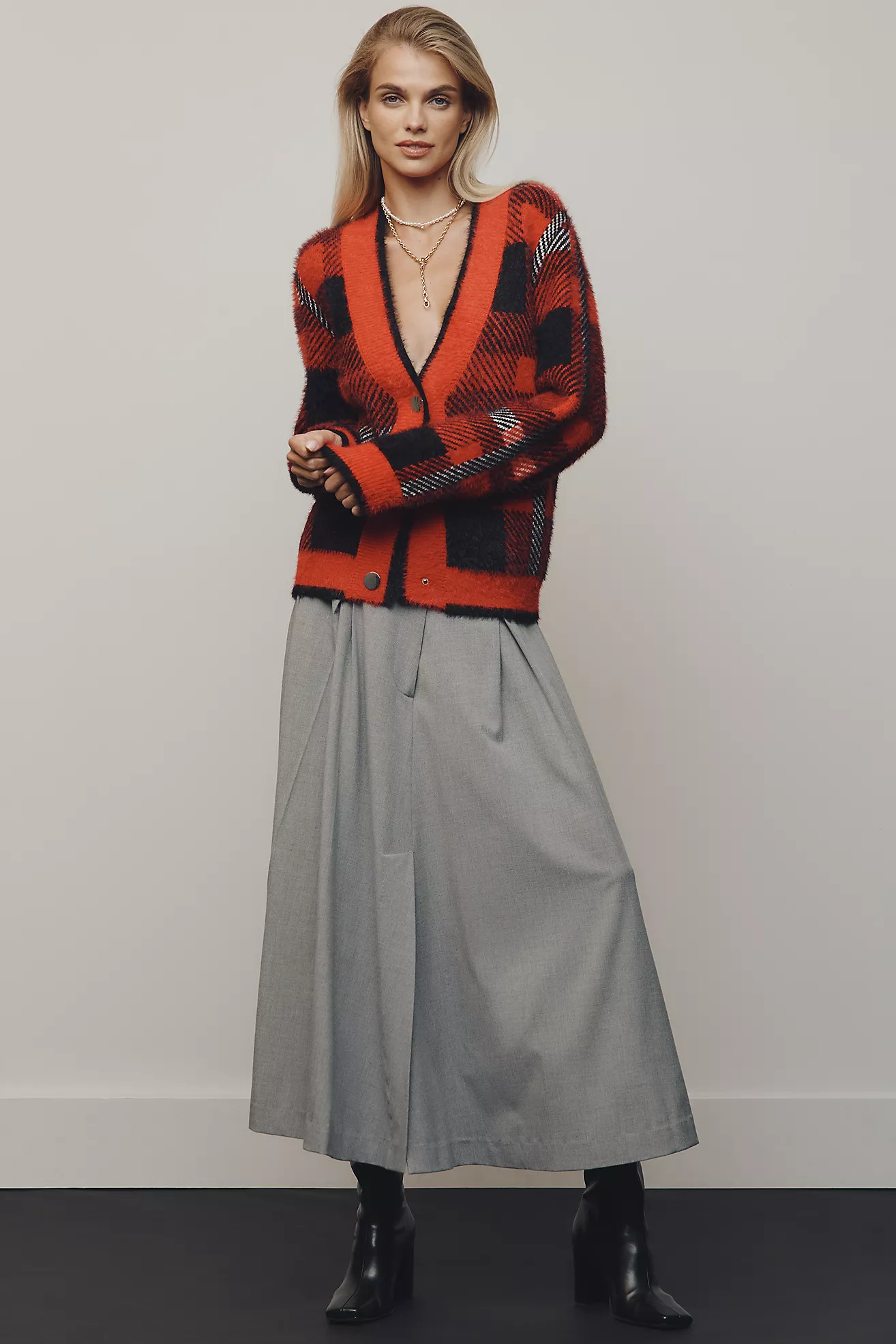 English Factory Checked Cardigan Sweater | Anthropologie (US)