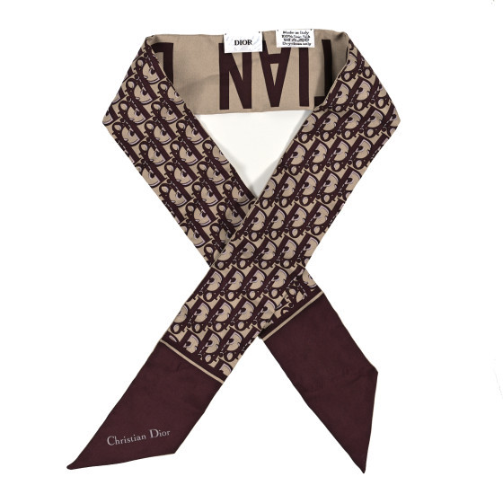 Silk Oblique Mitzah Scarf Bordeaux | FASHIONPHILE (US)