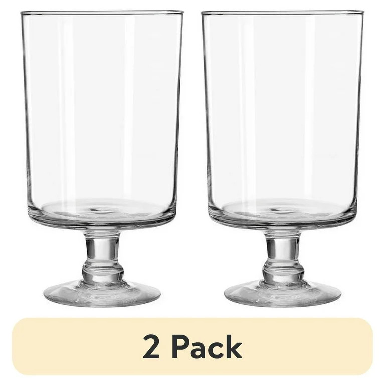 (2 pack) Libbey 11 inch Clear Glass Classic Harbor Pillar Candle Holder | Walmart (US)