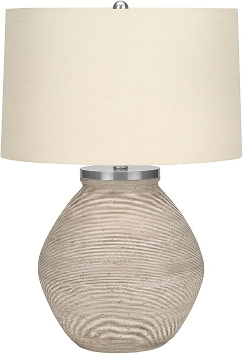 Monarch Specialties I 9714 LightingTable Lamp, Cream Concrete, Beige Shade, Contemporary | Amazon (CA)