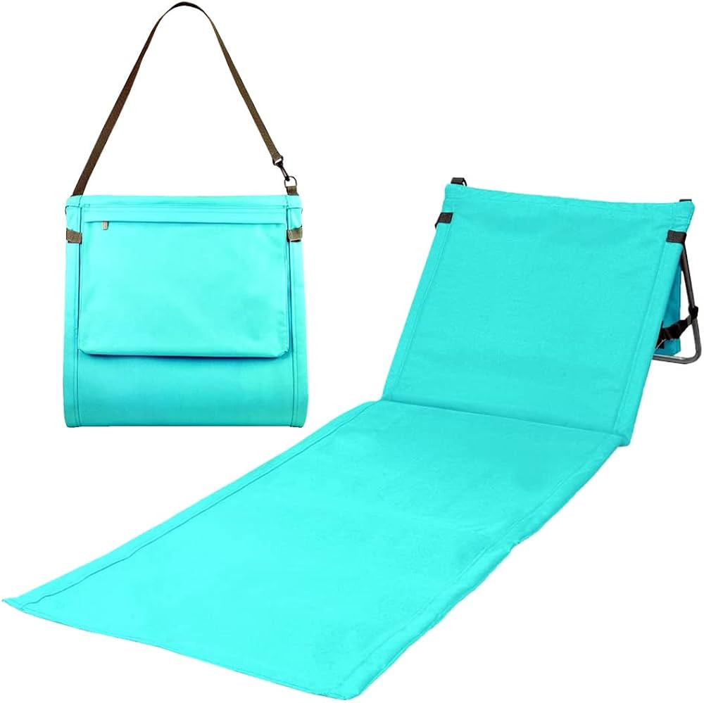 Portable Beach Mat Lounge Chair and Tote (Plain Blue) | Amazon (US)