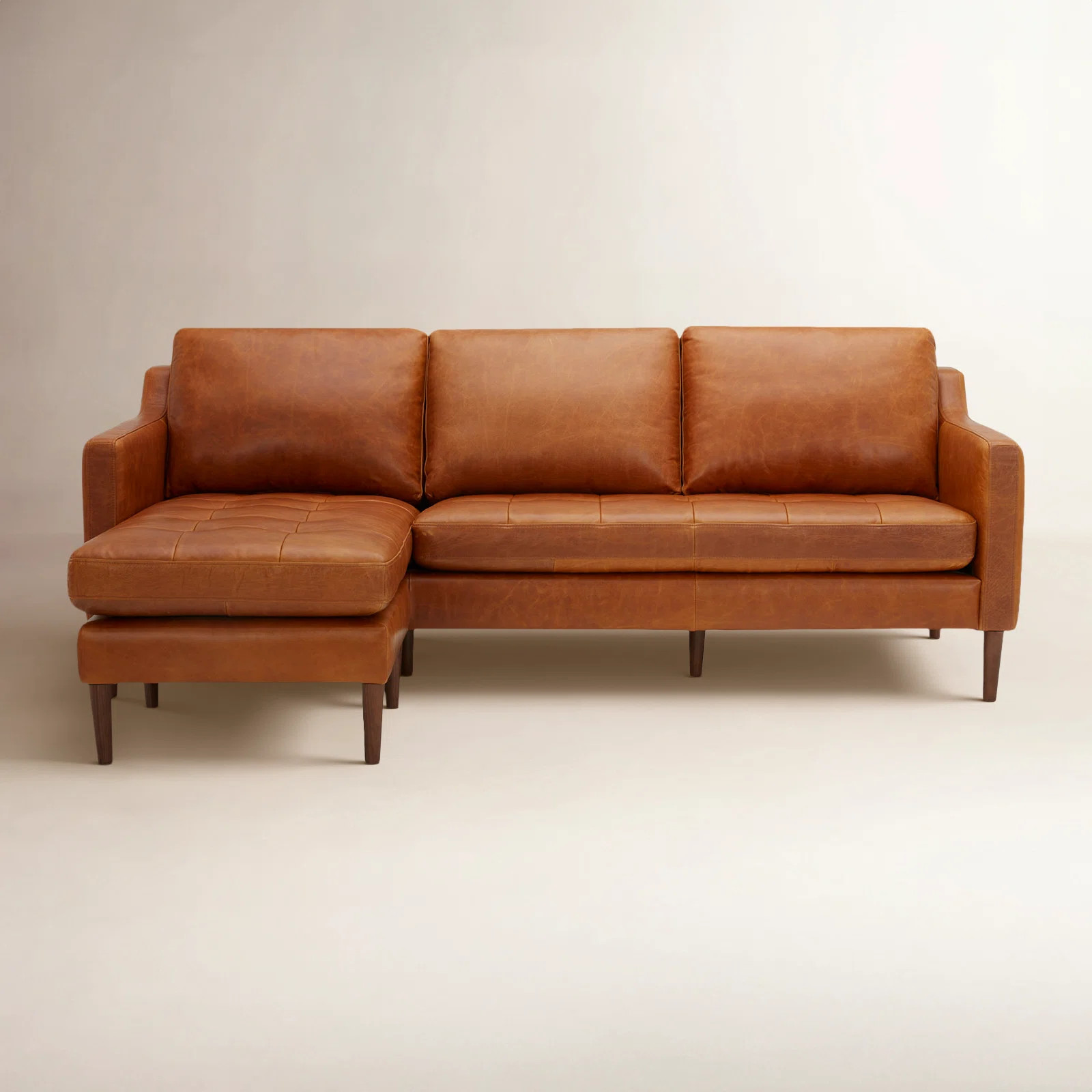 Daylen 2 - Piece Genuine Leather Reversible L-Sectional | Wayfair North America