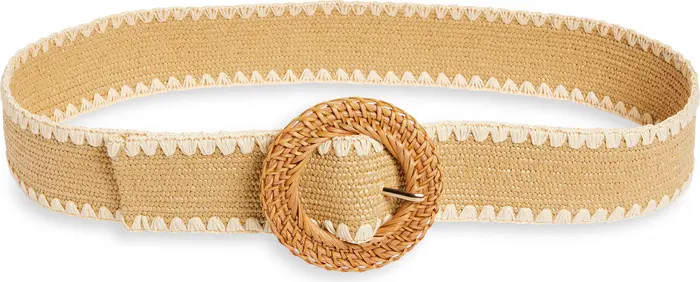 Treasure & Bond Sage Stretch Woven Belt in Black at Nordstrom, Size Large | Nordstrom