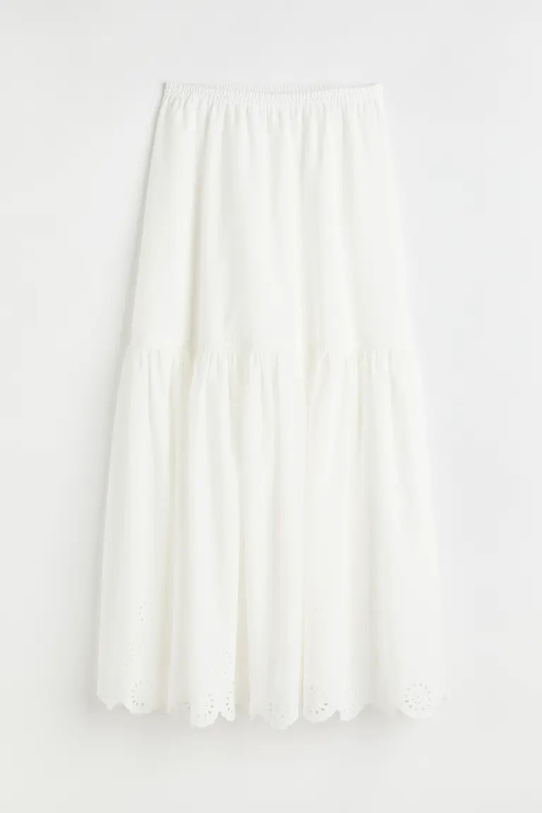 Cotton skirt with broderie anglaise | H&M (US + CA)