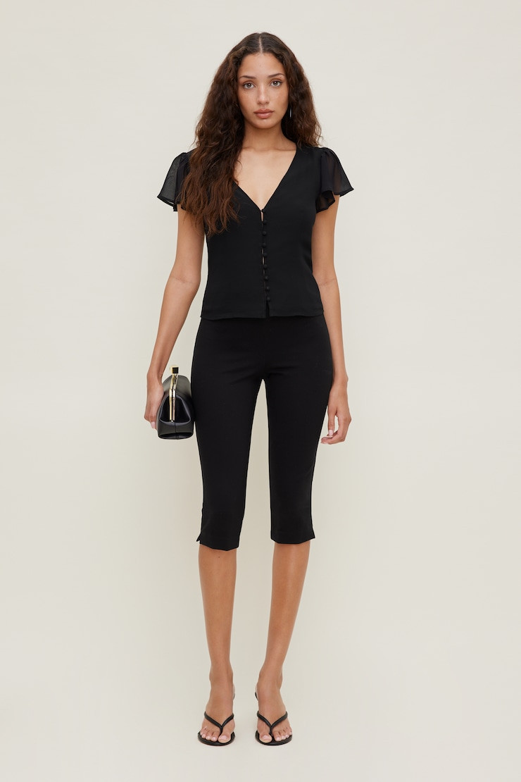Liv Capri Pants - Dynamite - Black - Women Clothing | Dynamite Clothing
