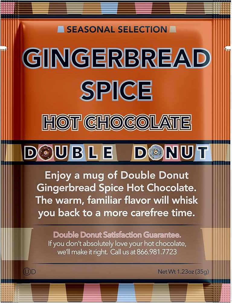 Double Donut Gingerbread Spice Hot Chocolate Mix Packets, Flavored Gingerbread Hot Cocoa Mix, 32 ... | Amazon (US)