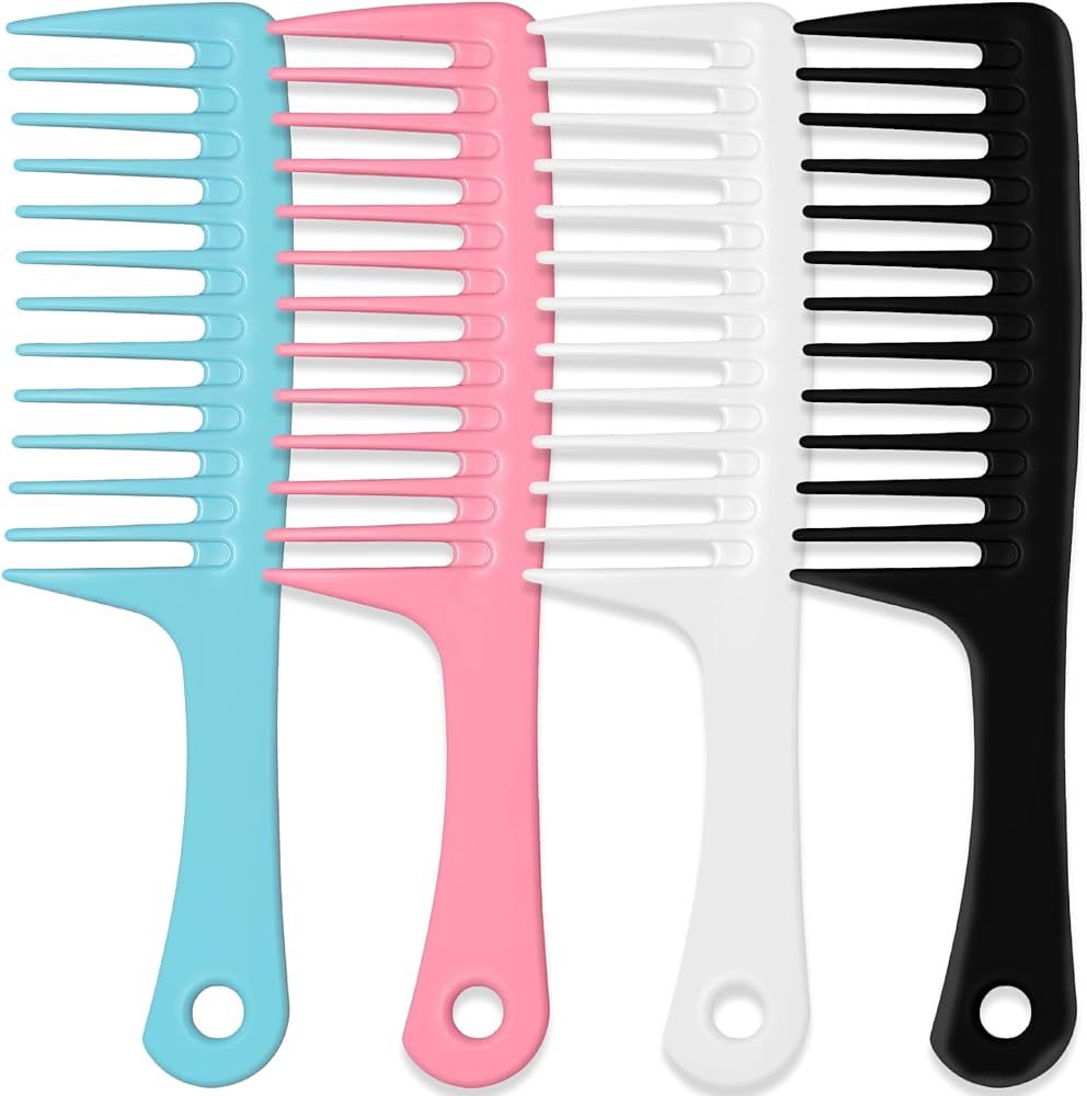 4PCS Wide Tooth Comb, Large Hair Detangling Comb Styling Comb, Professional Women Hair Care Handg... | Amazon (US)