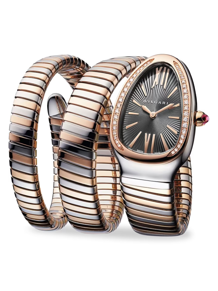 Serpenti Tubogas Rose Gold, Stainless Steel & Diamond Double Twist Watch | Saks Fifth Avenue
