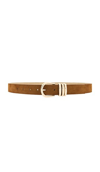 Polished Belt in Saddle Suede & Gold | Revolve Clothing (Global)