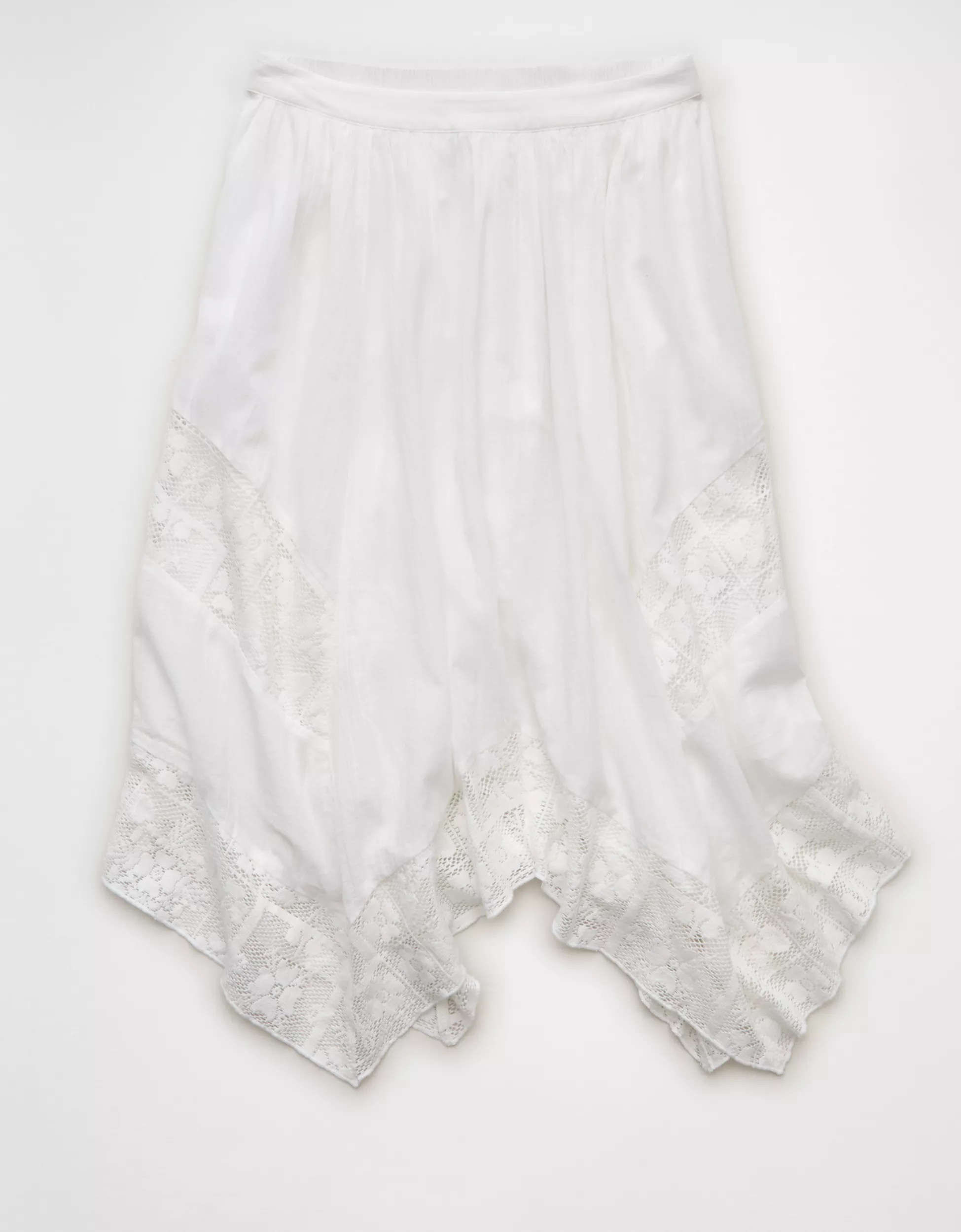 AE High-Waisted Lace Insert Midi Skirt | American Eagle Outfitters (US & CA)