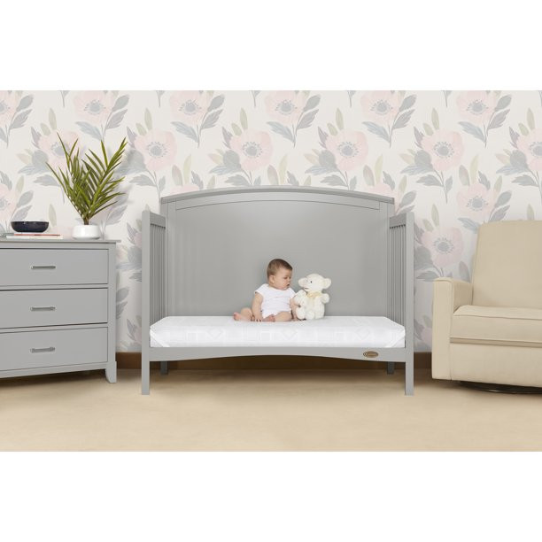 Dream on Me, Clover 5" Foam Crib & Toddler Bed Standard Mattress, White | Walmart (US)