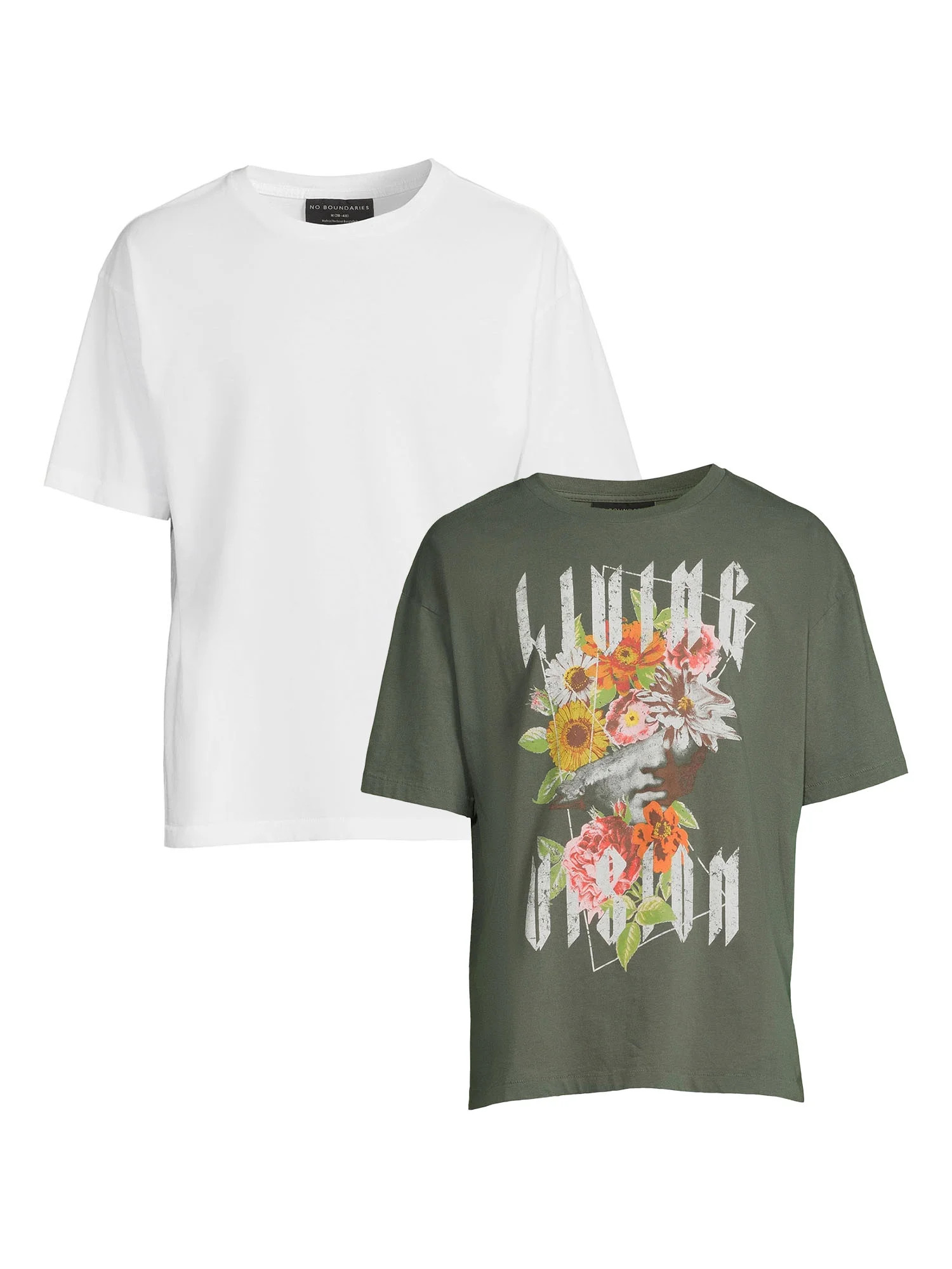 No Boundaries Men's and Big Men's Oversized T-Shirts, 2-Pack | Walmart (US)