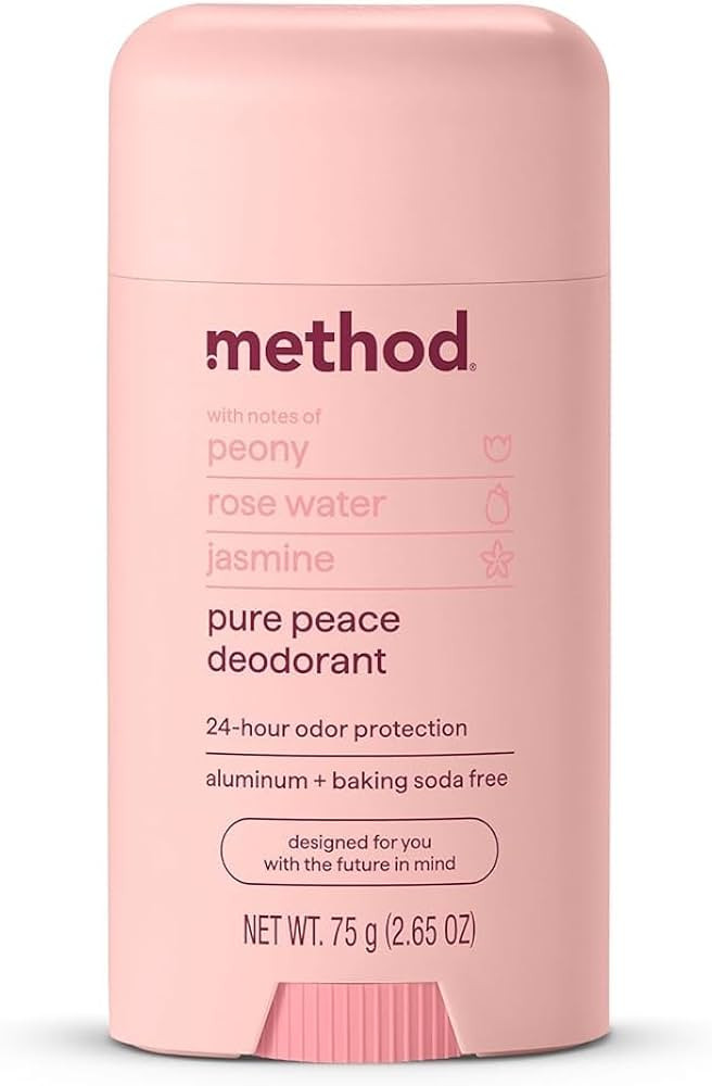 Method Deodorant, Pure Peace, Rose Water, Peonies + Pink Sea Salt notes, 24 Hour Odor Protection,... | Amazon (US)