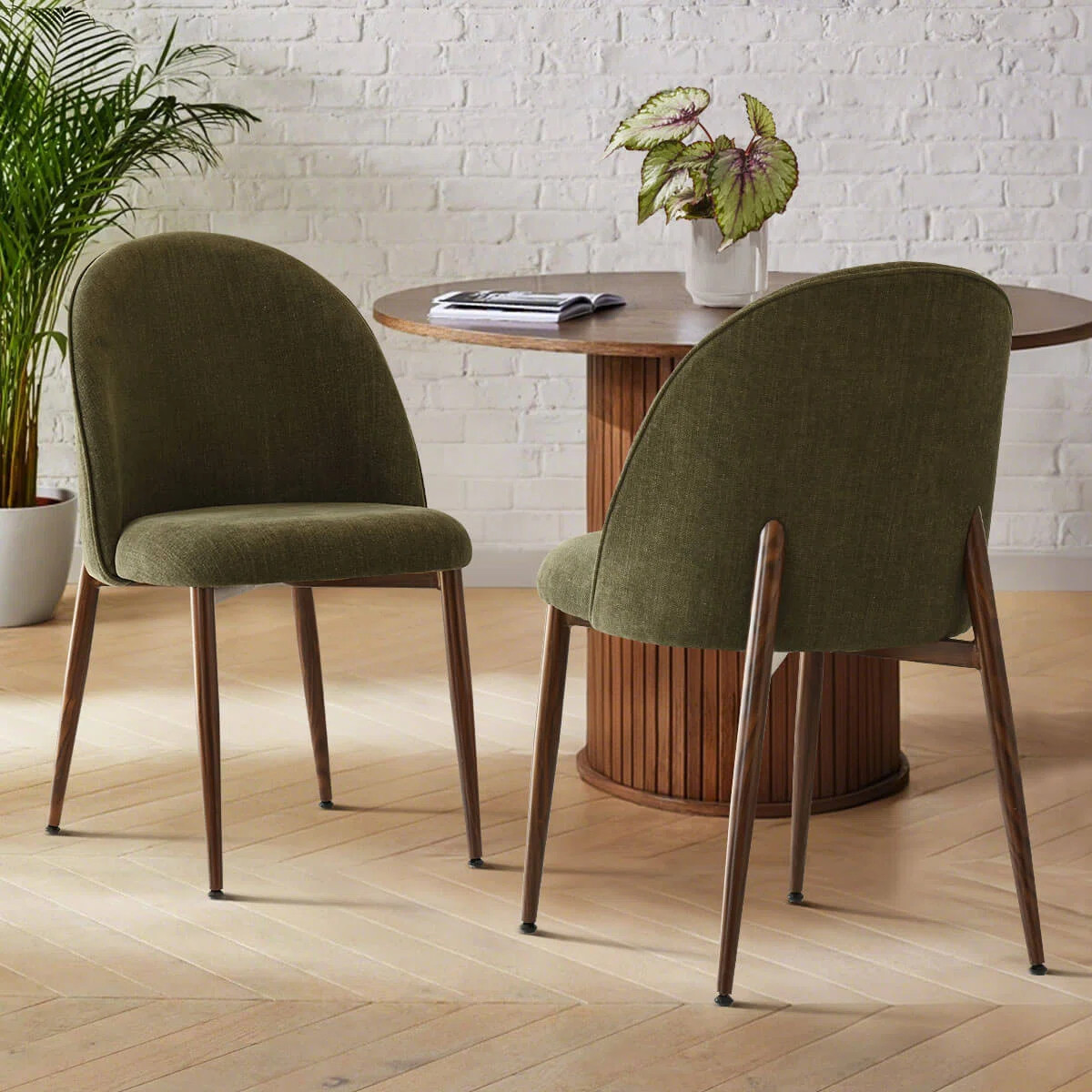 Upholstered Dining Chair with Metal Legs (Set of 2) | Wayfair North America