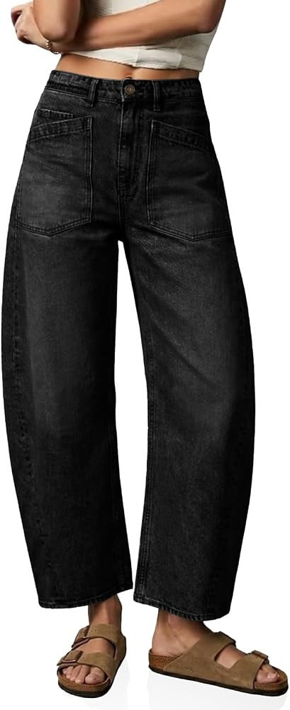 Cicy Bell Womens Baggy Barrel Jeans Cropped High Waisted Wide Leg Boyfriend Vintage Loose Denim P... | Amazon (US)