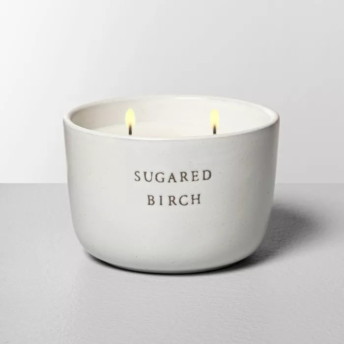 Ceramic Candle Sugared Birch - Hearth & Hand™ with Magnolia | Target