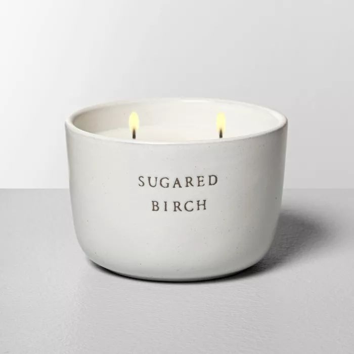 Ceramic Candle Sugared Birch - Hearth & Hand™ with Magnolia | Target