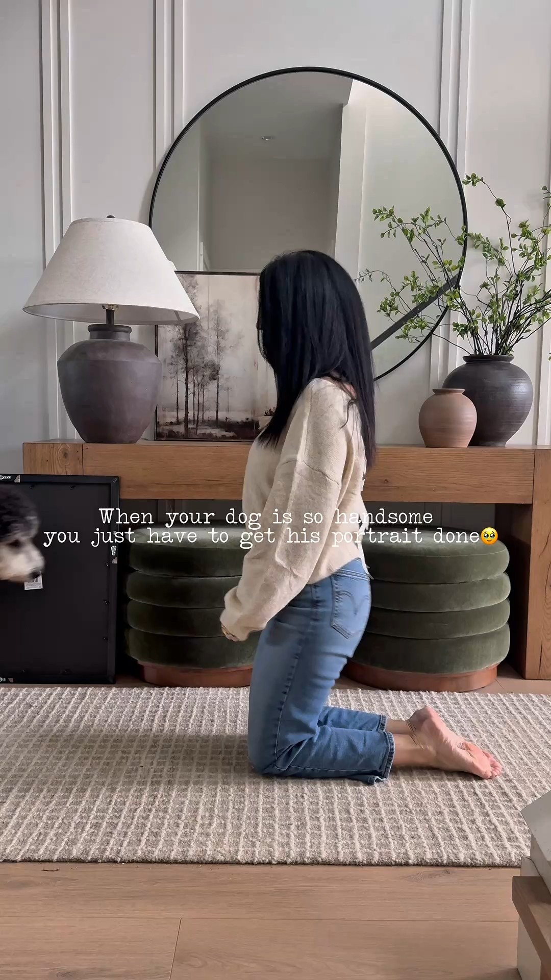 How cute is this?! A fun portrait of our Charlie🥹! 
A digital download from Etsy and I got it printed myself. 