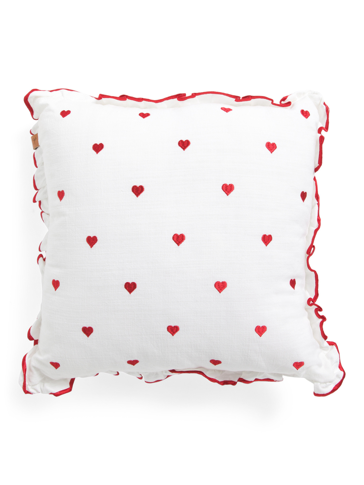 18x18 Embroidered Hearts Ruffle Trim Pillow | Throw Pillows | Marshalls | Marshalls