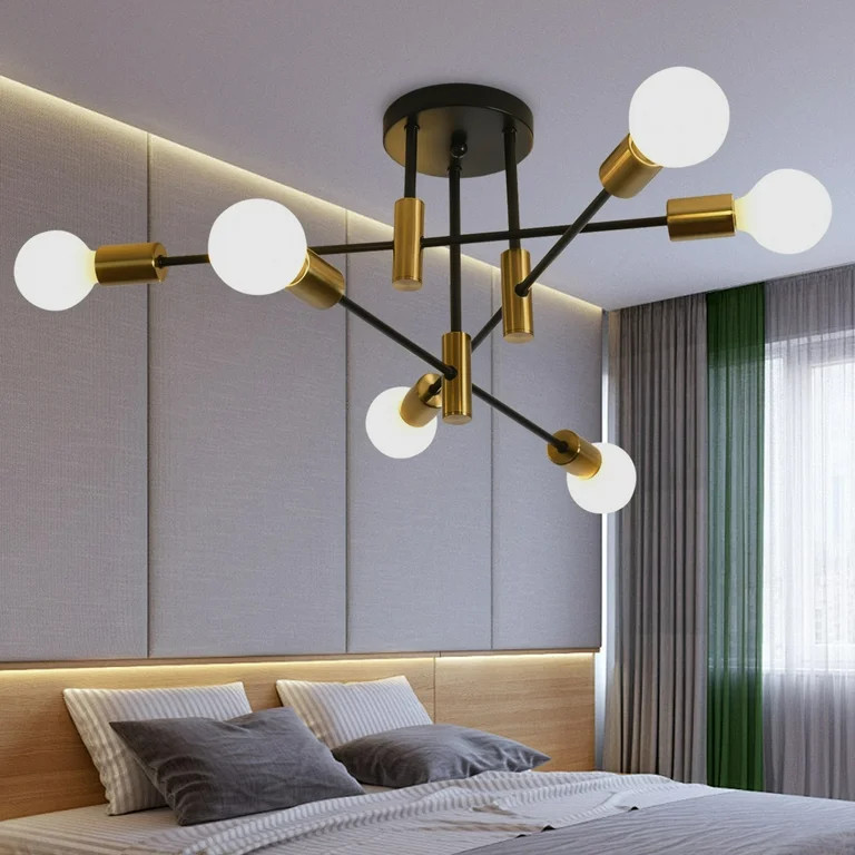 Garwarm Mid Century Sputnik Chandelier Modern Adjustable Ceiling Lighting 6 Lights Industrial Mou... | Walmart (US)