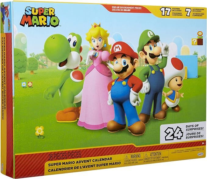 Super Mario Nintendo Advent Calendar Christmas Holiday Calendar with 17 Articulated 2.5” Action... | Amazon (US)