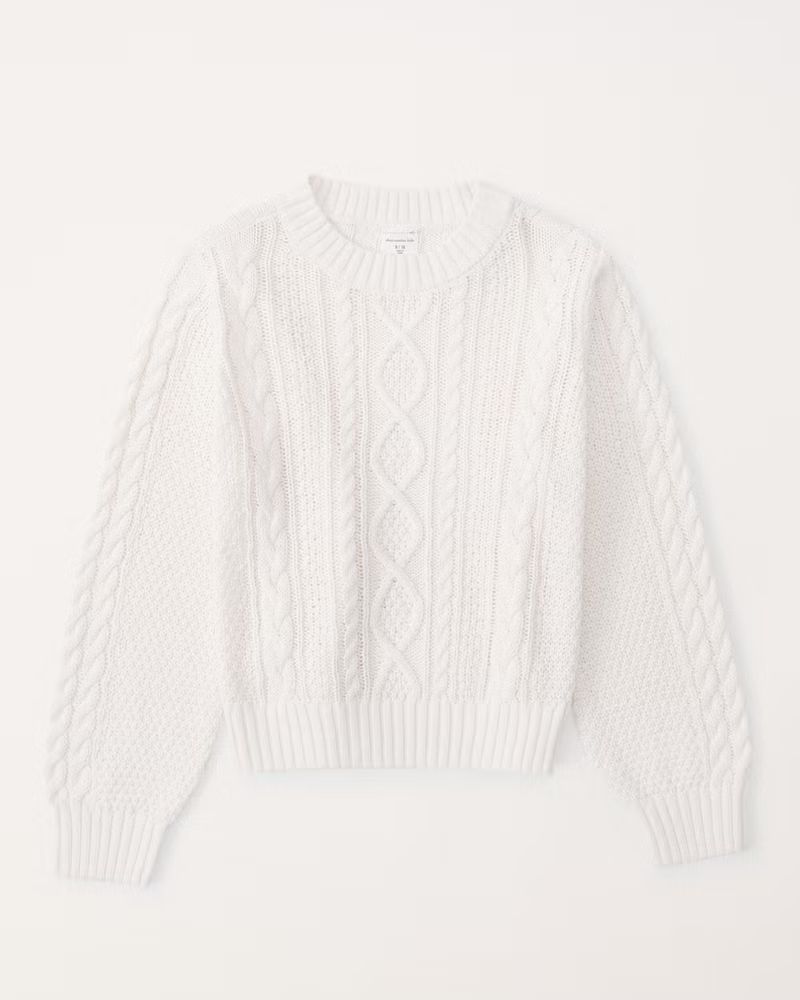 cable crewneck sweater | Abercrombie & Fitch (US)