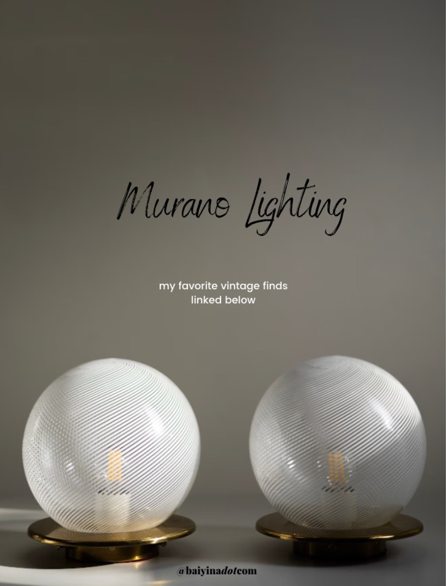 Murano globe light pair lighting brass elegant European minimalist hand blown glass Italy vintage modern 1970’s on trend night light mushroom

#LTKstyletip #LTKFind #LTKhome
