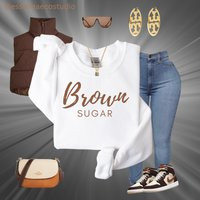 Brown Sugar Sweatshirt | Girls Babe Melanin Shirt For Black Women Gift Her Girl Magic | Etsy (US)