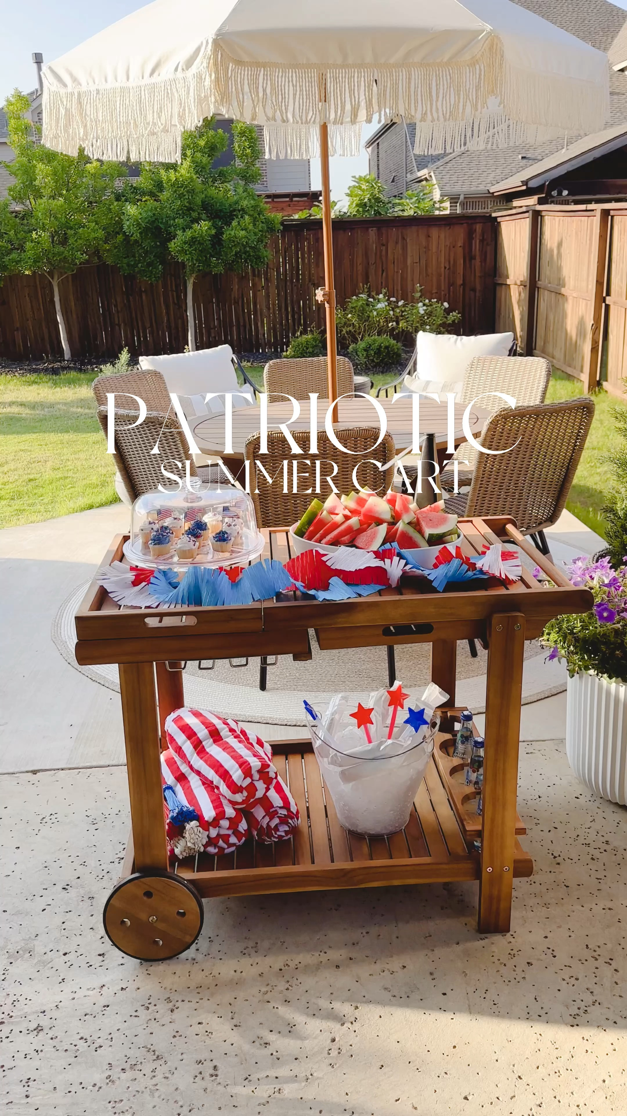 Patriotic summer fun cart for your next summer BBQ! 🇺🇸 

#LTKHome #LTKSeasonal