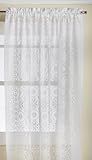 LORRAINE HOME FASHIONS Hopewell Lace Window Curtain Panel, 58-Inch by 72-Inch, White | Amazon (US)
