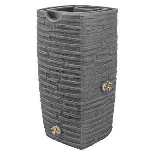 Impressions Riverwalk 50 Gal. Dark Granite Rain Barrel | The Home Depot