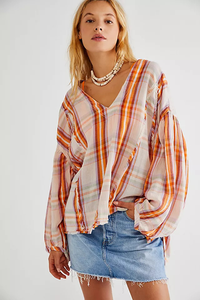 Solstice Plaid Blouse | Free People (Global - UK&FR Excluded)