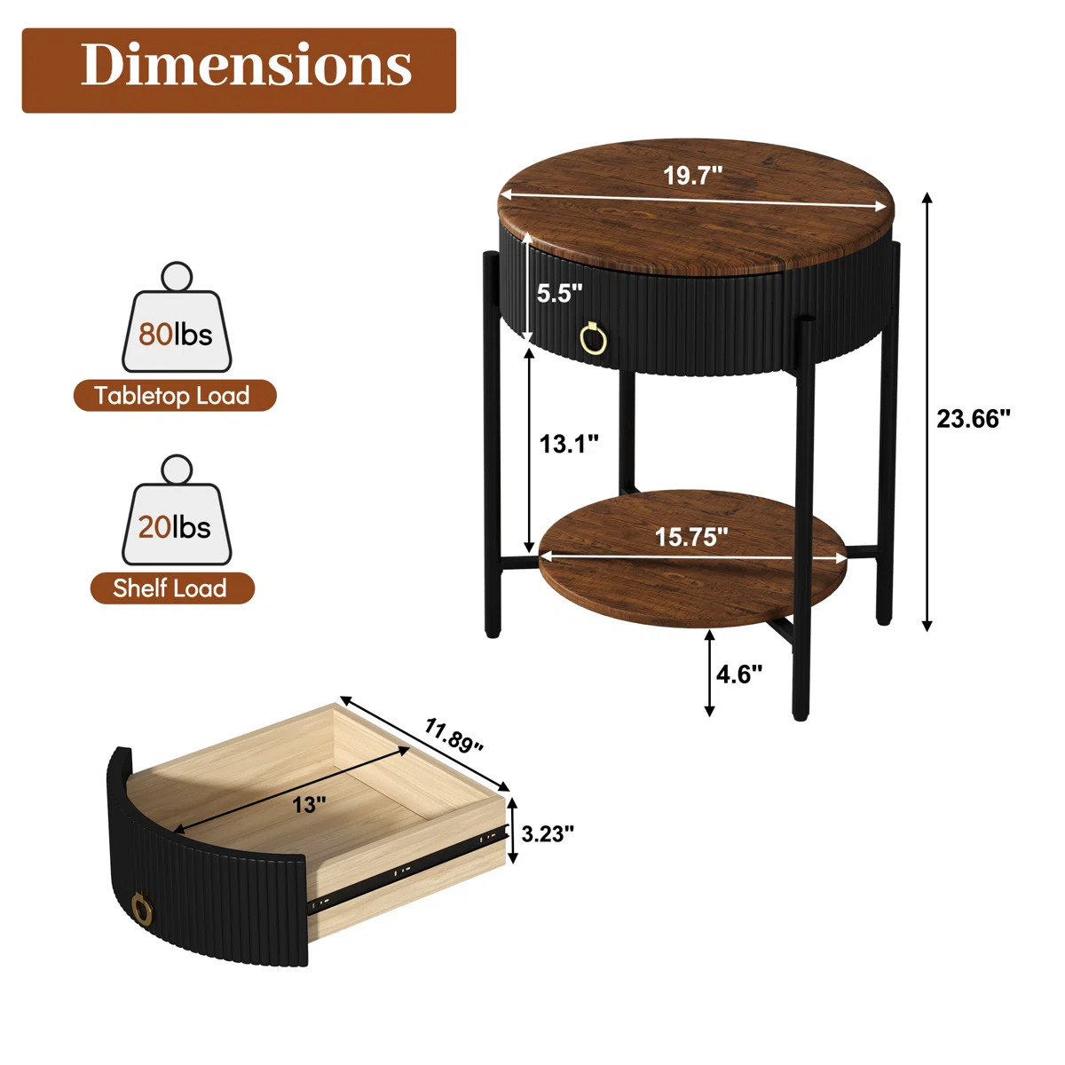 Woodville Drawer End Table with Storage | Wayfair North America