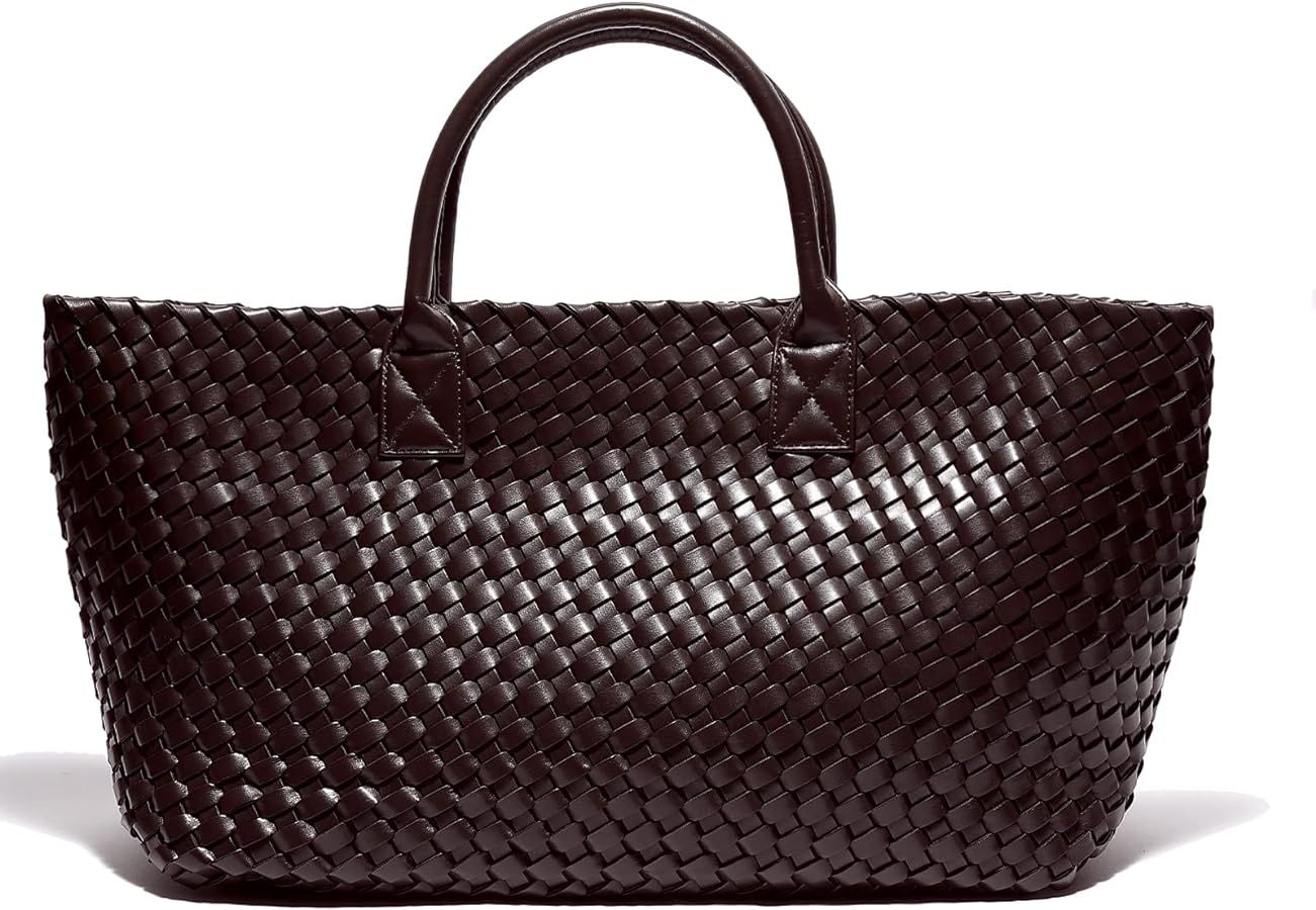 Woven Bag Shopper Bag Travel Handbags and Purses Women Tote Bag Large Capacity Shoulder Fashion B... | Amazon (US)