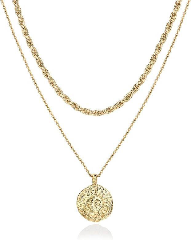 PAVOI 14K Gold Plated Layering Necklaces | Stylish Minimalist Design Pendant Necklaces | Bar, Lotus, | Amazon (US)