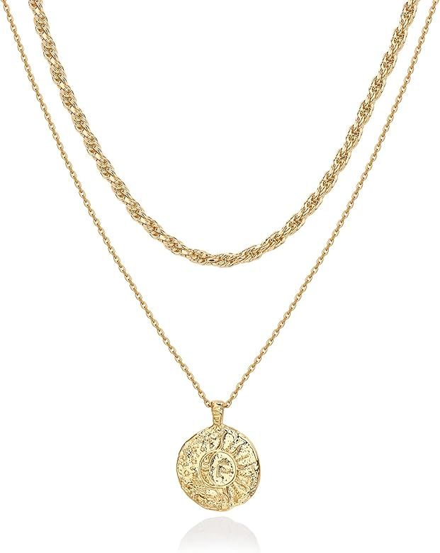 PAVOI 14K Gold Plated Layering Necklaces | Stylish Minimalist Design Pendant Necklaces | Bar, Lotus, | Amazon (US)