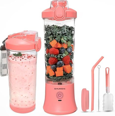 Portable Blender, Personal Size Blender for Shakes and Smoothies with 6 Blades Mini Blender 20 Oz... | Amazon (US)