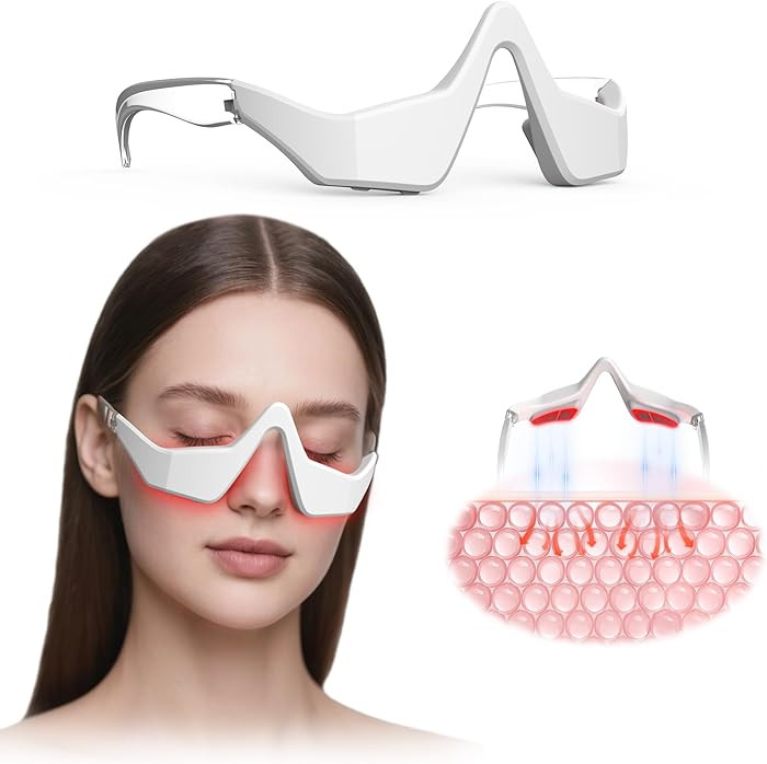 Under Eye Red Light Therapy Device,Eye Massager Glasses,Reduce Eye Bags Dark Circles Puffiness Wr... | Amazon (US)