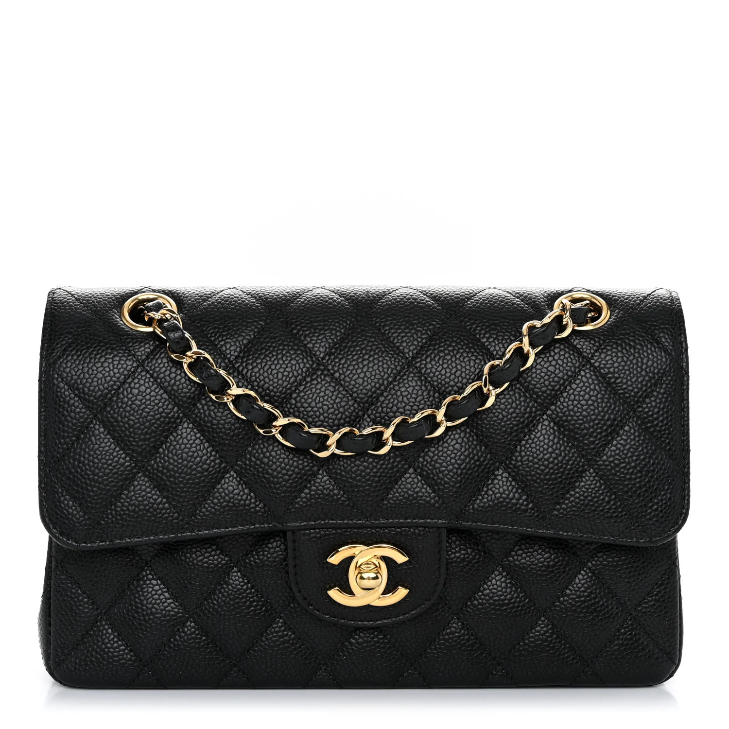 Chanel Caviar Quilted Small Double Flap Black | FASHIONPHILE (US)