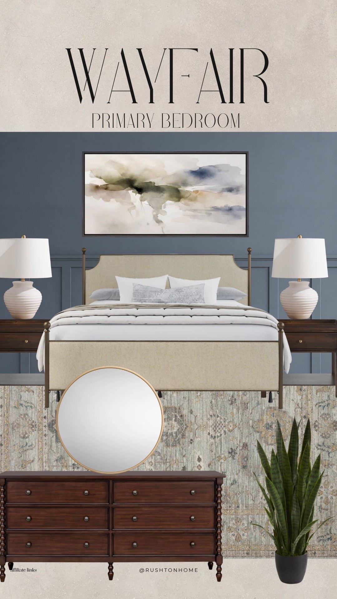 Our primary bedroom has slowly become one of my favorite spaces in the house. 🤎

I love how the mix of an upholstered bed, warm wood tones, soft lighting, and layered textures creates a space that feels calm, timeless, and cozy while still being practical for everyday life.

The accent wall adds so much character, while the vintage-inspired rug, artwork, and thoughtful decor bring everything together. It’s warm, inviting, and has that collected-over-time feeling that makes a bedroom feel like home. ✨

#LTKHome #LTKSeasonal #LTKmomlife