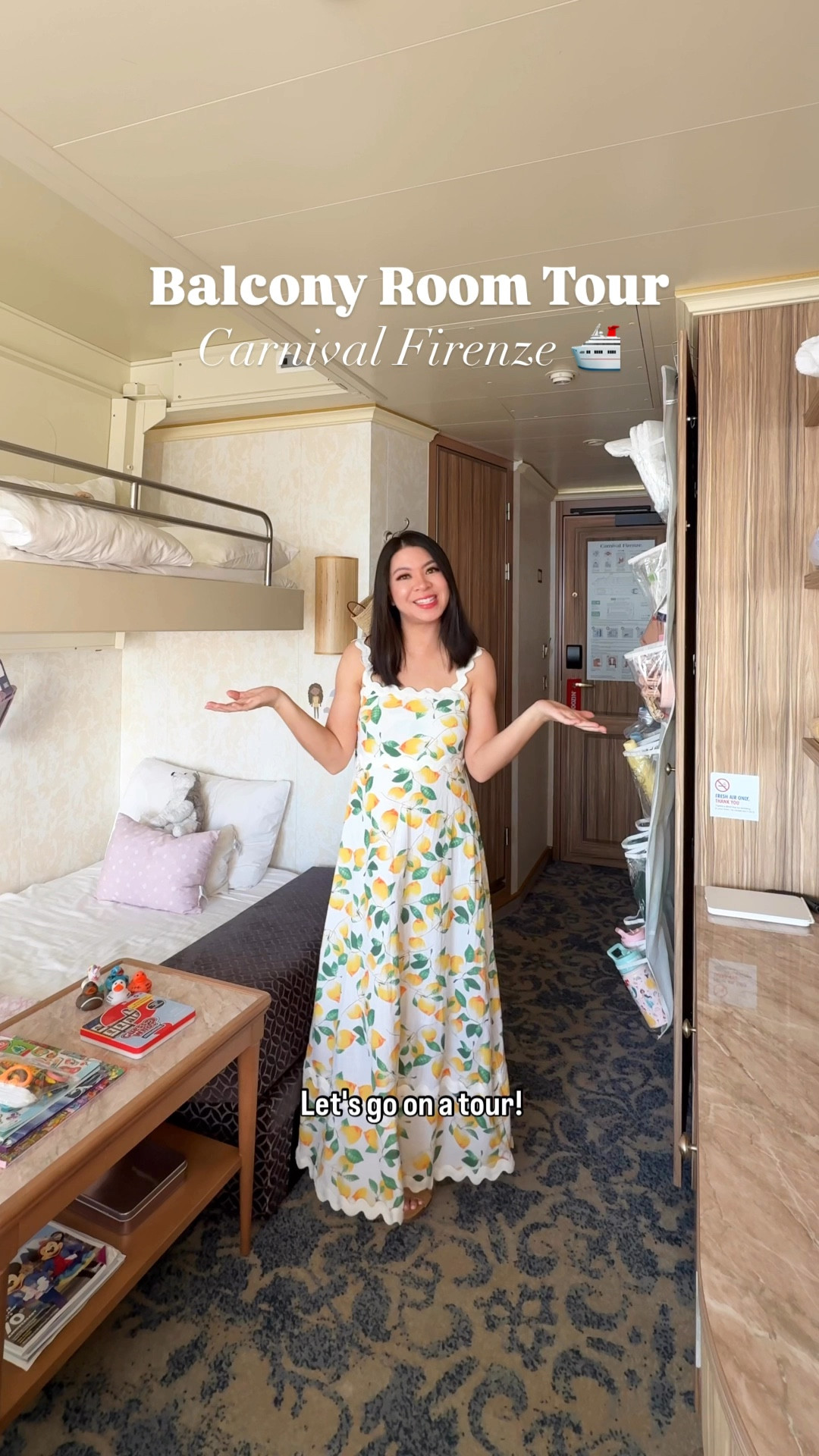 CARNIVAL FIRENZE BALCONY ROOM TOUR! We love a balcony room since you can't beat the ocean views and you get a little more room to relax. Hope this tour was helpful! Have you been on a cruise before?  #carnivalcruise #roomtour #cruiselife

Packing cubes, hospital grade wipes, gloves, magnetic hooks, over the door organizer, step stool and swim vest for kids, laundry hamper, vacation outfits, summer dresses, sandals, bags, toiletry bag, charging outlet, kids tablet 

#LTKHome #LTKTravel #LTKFindsUnder50
