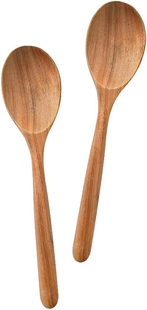 Wooden Spoons for Cooking, Wood Spoon Set of 2, Kitchen Serving Ladle Scoop Utensil, Heat Resista... | Amazon (US)