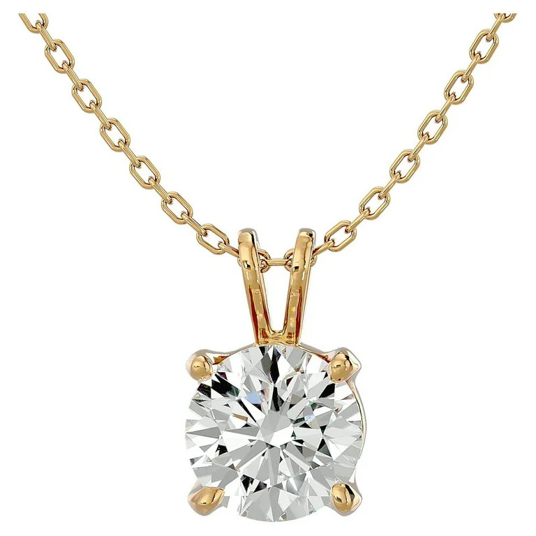 SuperJeweler 1 Carat Moissanite Necklace 14K Yellow Gold for Female - Walmart.com | Walmart (US)
